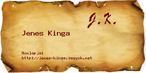 Jenes Kinga névjegykártya