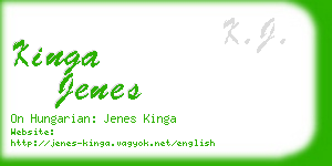 kinga jenes business card